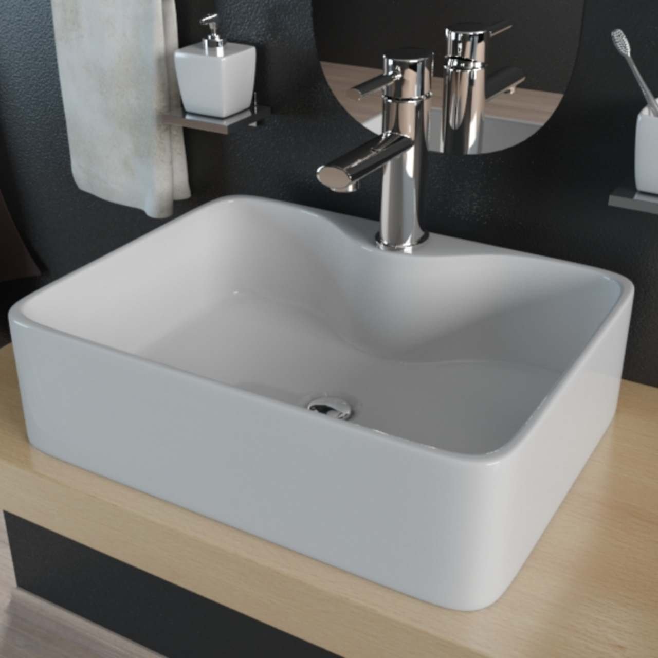 Design Keramik Waschbecken Waschtisch Waschschale Aufsatzwaschbecken