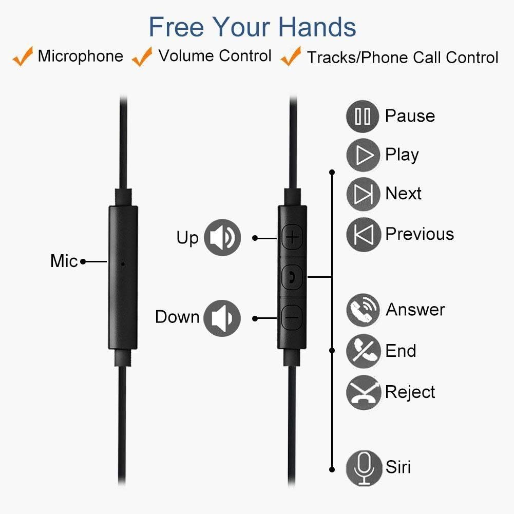 MOXKING Running Sports Earbud Headphones Wired Over Ear In Ear Headsets Noise Isolation waterproof Earbuds Enhanced Bass Stereo Earphones with Microphone and Remote for Running Jogging Gym (black) - Image 5