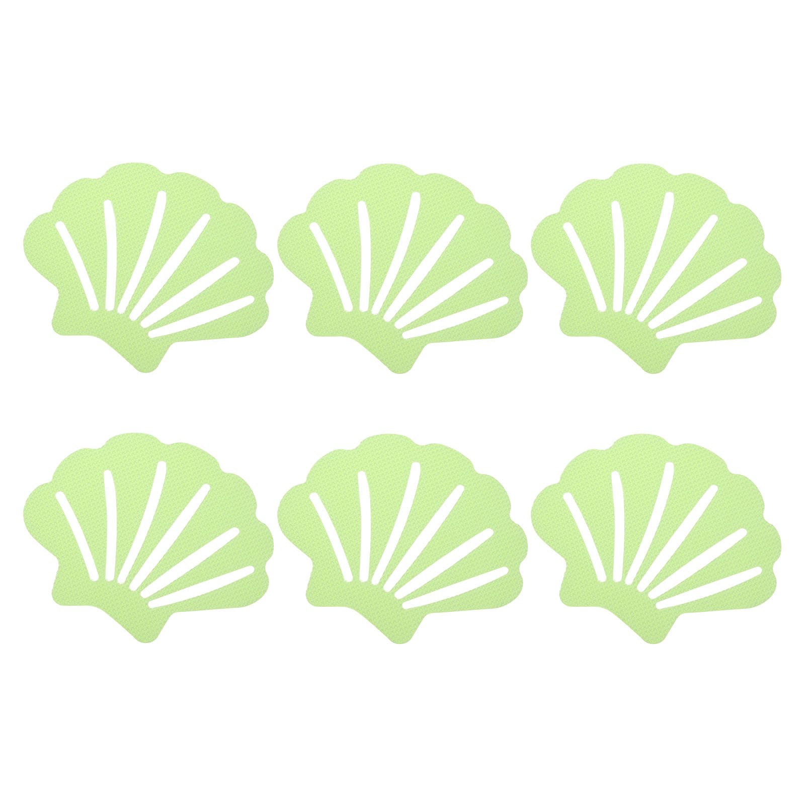 PATIKIL 6 Pcs Non Slip Bathtub Stickers, Anti Slip Shower Stickers Bathroom Shower Floor Decals Sea Shell Shape Cute Treads Tubs, Luminous
