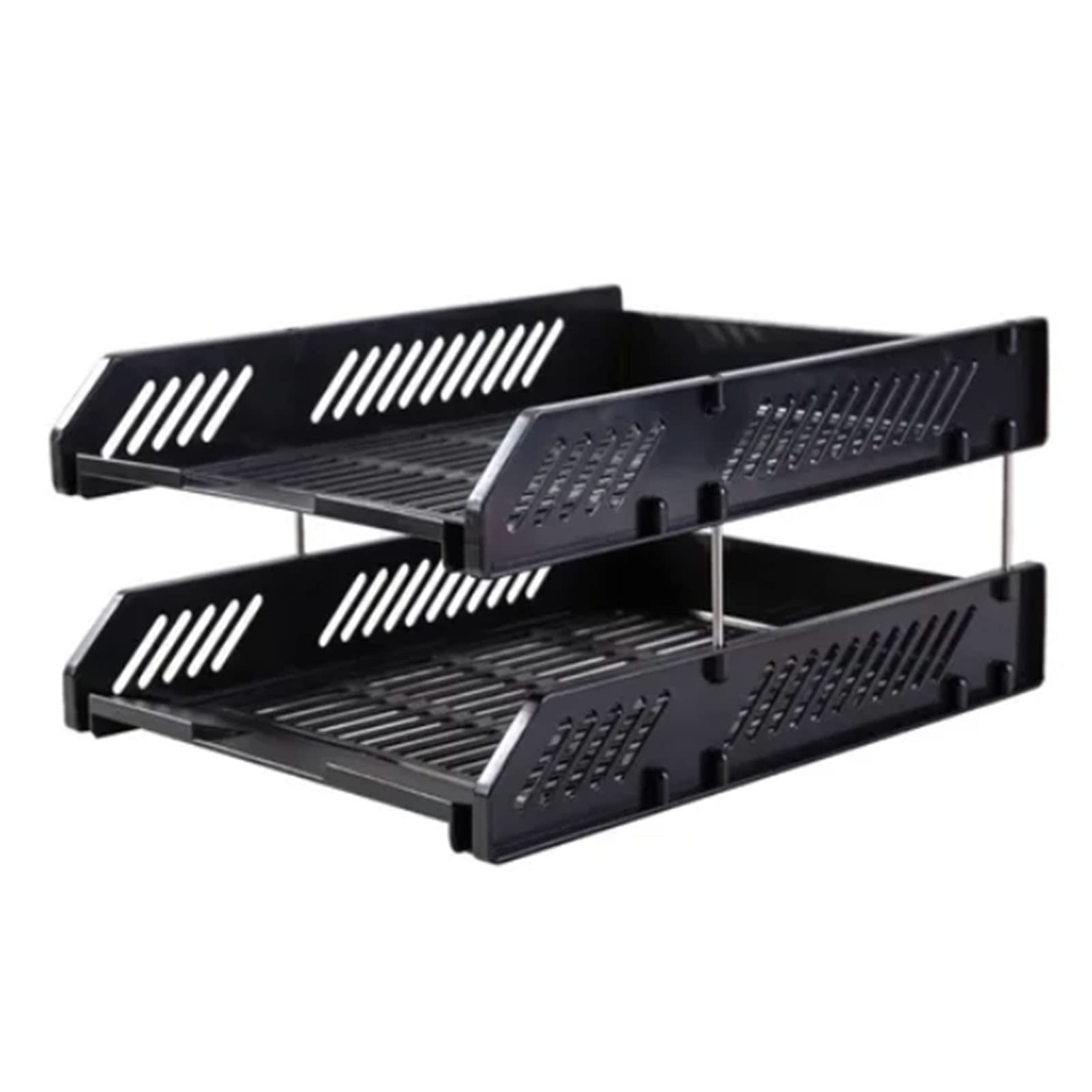 Glomora 2-Tier Stackable Paper Tray,Paper Tray Organizers, Mesh Desk Organiser, Stackable Mesh File Holder for Home School Office