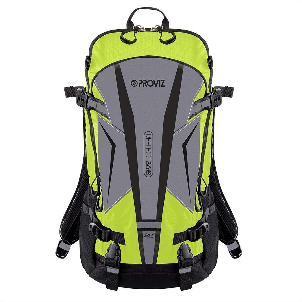 Proviz REFLECT360 Reflective Touring Backpack 20L, Multi-Use Sports Hi Viz Rucksack Bag Hi Visibility, Yellow