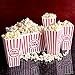 NOVELTY PLACE Plastic Red & White Striped Classic Popcorn Containers for Movie Night - 7.8