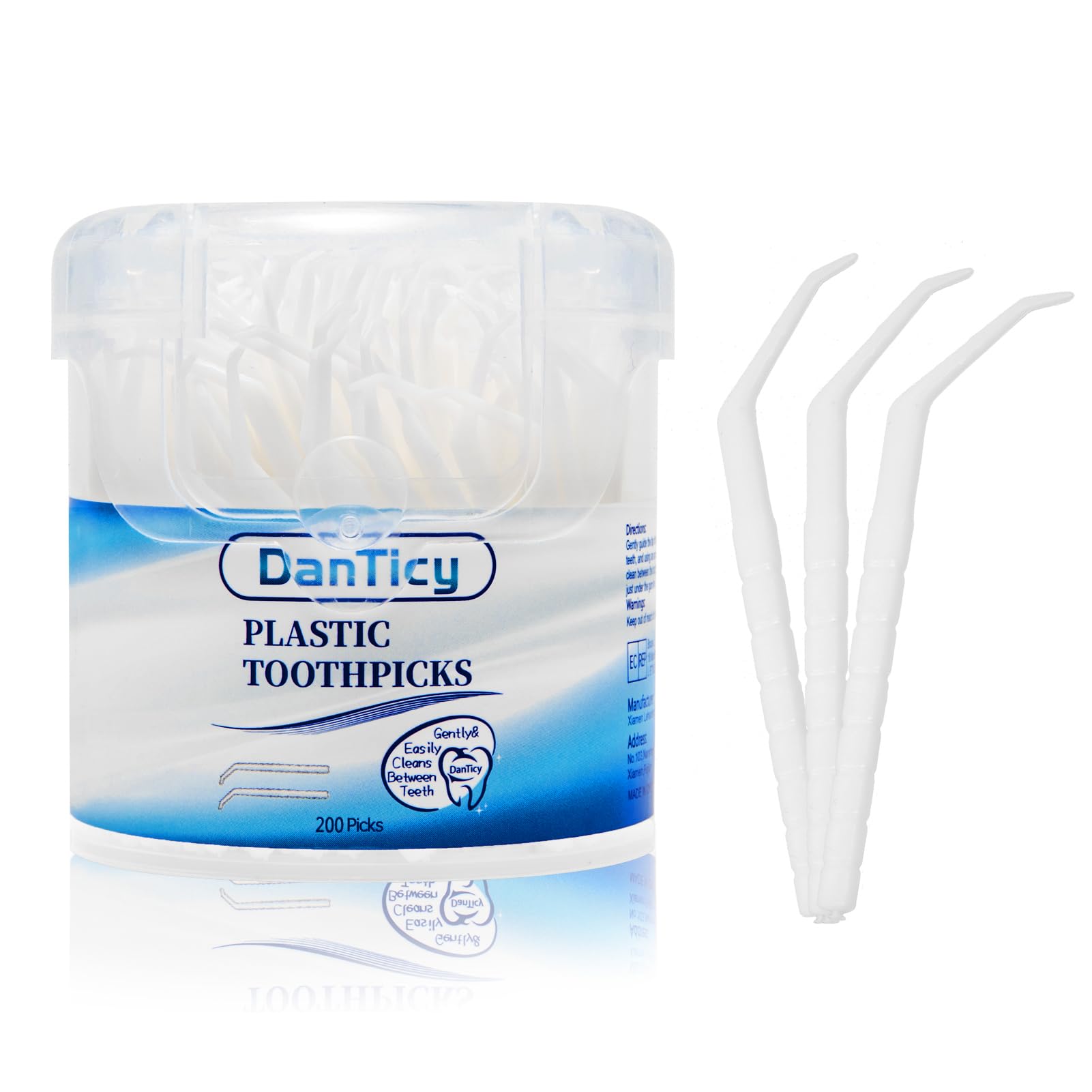Photo 1 of Interdental Toothpicks, Disposable Plastic Curved Hook Toothpicks, Ultra Teeth Cleaning Tool for Daily Care of Removes Plaque and Debris Between Your Teeth 200PCS (Pack of 1)