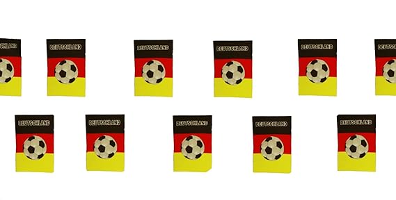 HAAC Fahnen Girlande Wimpelkette mit Ball in Deutschlandsfarben Deutschland 10 Meter Fußball EM 2016