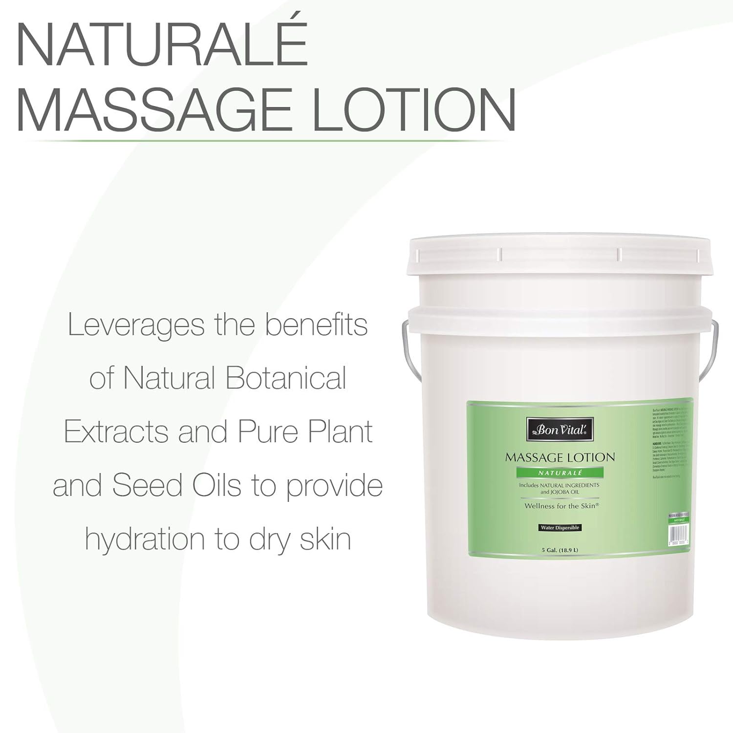 Bon Vital' Naturale Massage Lotion Made with Natural Ingredients for an Earth-Friendly and Relaxing Massage, All Natural Moisturizer, Relieves Muscle Soreness and Increases Circulation, 5 Gallon Pail: Industrial & Scientific