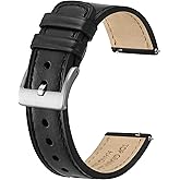 BISONSTRAP Leather Watch Straps, Classic Oil Waxed Leather, Quick Release Replacement Band for Men and Women, Band Width 18mm 20mm 22mm