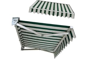 ENGTICUENU 12'X10' Retractable Awning Fabric Replacement Patio Sunshade Canopy Cloth Polyester Sun Shade Shelter Canvas for A
