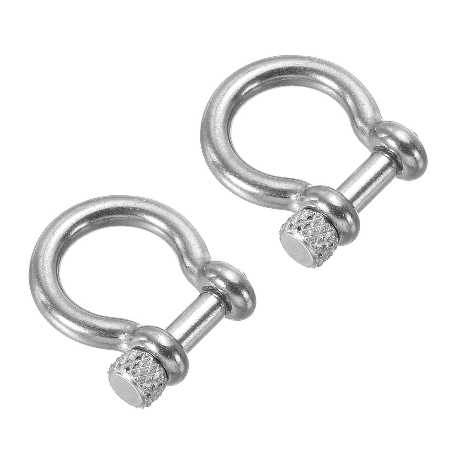 PATIKIL D-Ring Shackles, 2Pcs 13/32 Inch Inside Width Stainless Steel U Shape Small Shackles for DIY Leather Craft Replacement