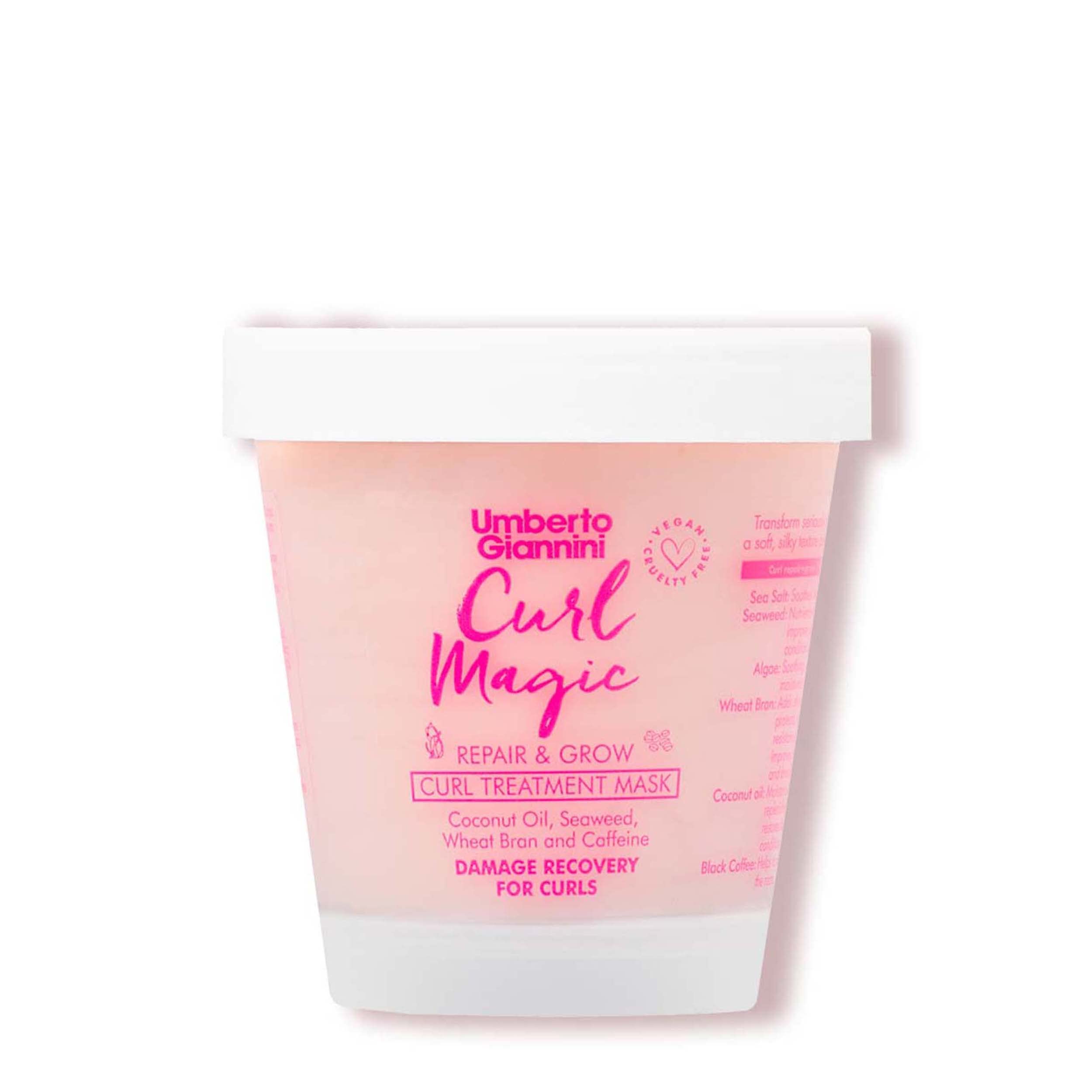 Umberto Giannini Curl Magic Hair Mask, Vegan & Cruelty Free Repair & Growth Curl Treatment Mask with Seaweed, Wheat Bran & Caffeine, 230 ml — image 1
