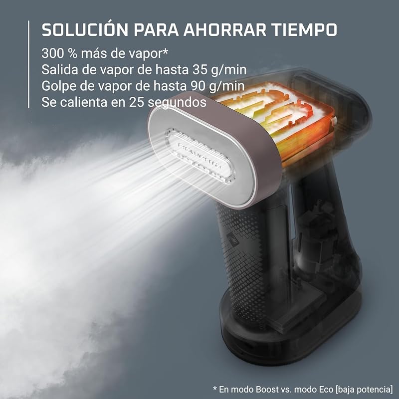 Rowenta Pure Force, escova de vapor e ferro 2 em 1, uso vertical/horizontal, vapor potente, aquece em 25s, DR8720F0