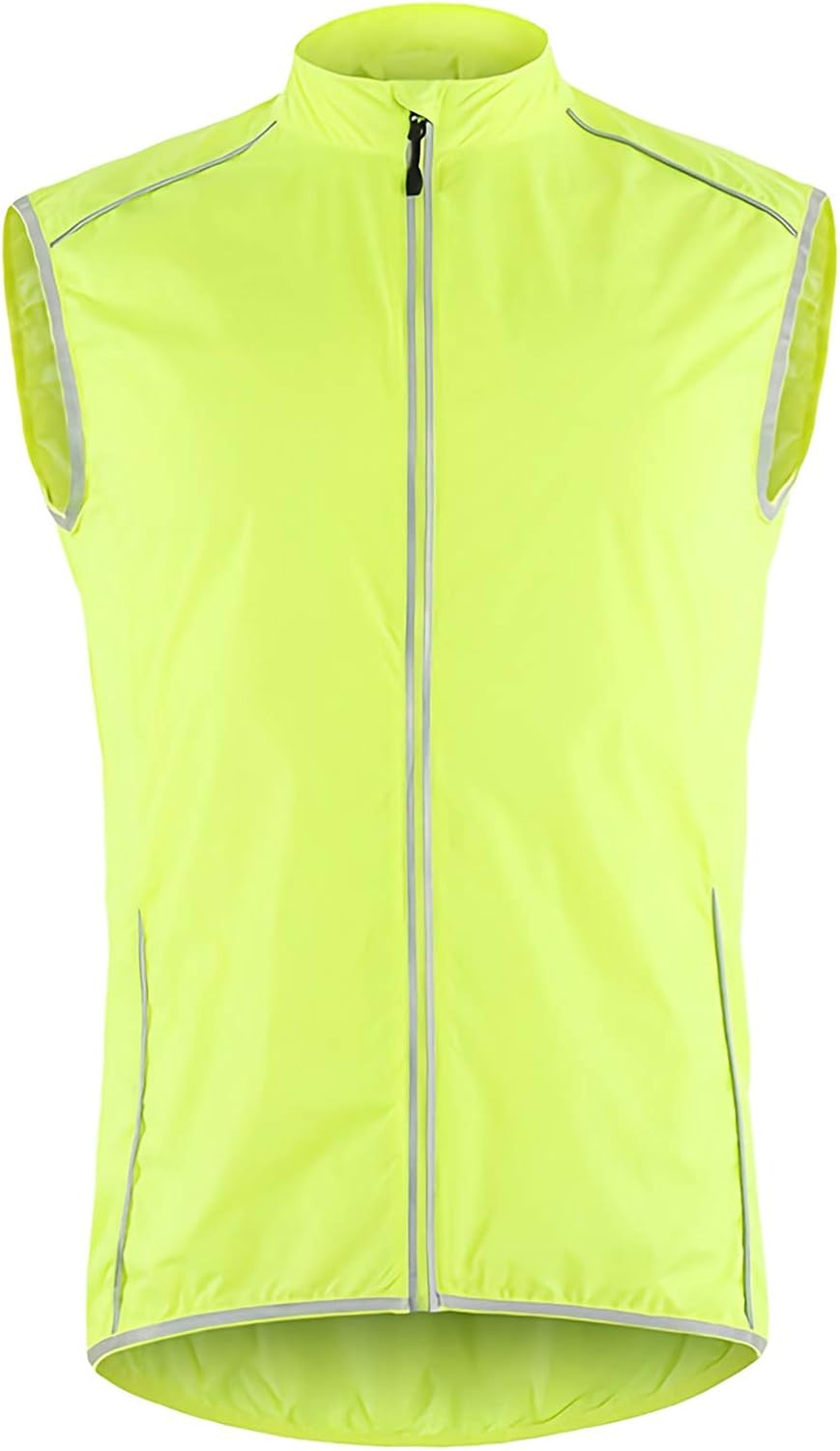 Men's Waterproof Cycling Gilet, Softshell Windproof High Vis MTB