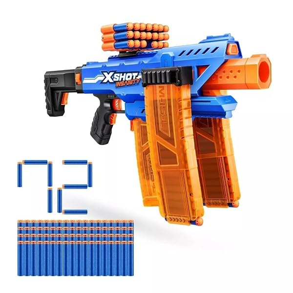 ZURU XSHOT INSANITY MOTORISED CLIP BLASTER & 72 DARTS