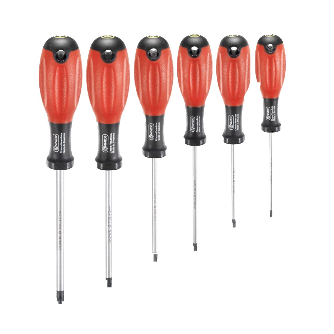 Connex COX310996 Tx Screwdriver Set with 2C-Handles, Silver/Black/Red, Set of 6 Piece