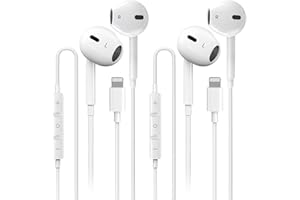 NVNCEIW 2 Pack for iphone Headphones/ Earbuds Wired Earphones whit Lighting Aux Jack Built-in Microphone & Volume Control Compatible with iphone 14 Pro Max/14/13/12/11/XR/XS/X/8/7, Support All iOS System