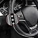 AUTOYOUTH Bling Steering Wheel Cover - Crystal Studded Rhinestone Non-Slip Breathable Design for Women/Girls, Universal Fit 14.5-15 Inch Black