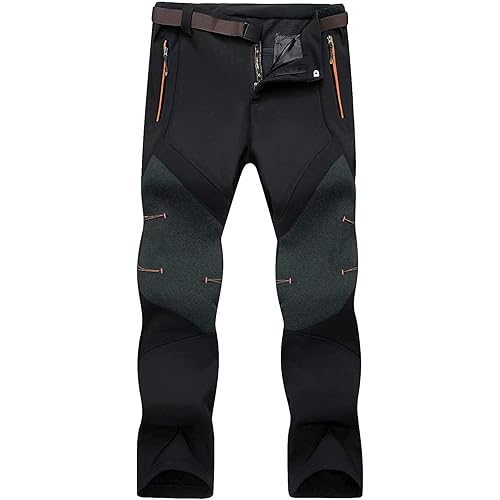 MAGCOMSEN Men's Hiking Pants Water-Resistant 4 Zipper Pockets Reinforced Knees Outdoor Pants for Hike, Work, Travel