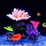 Danmu 1 Pack Glowing Effect Artificial Coral Plant Ornaments, Aquarium Coral Decor for Fish Tank Aquarium Decoration (Style 1)