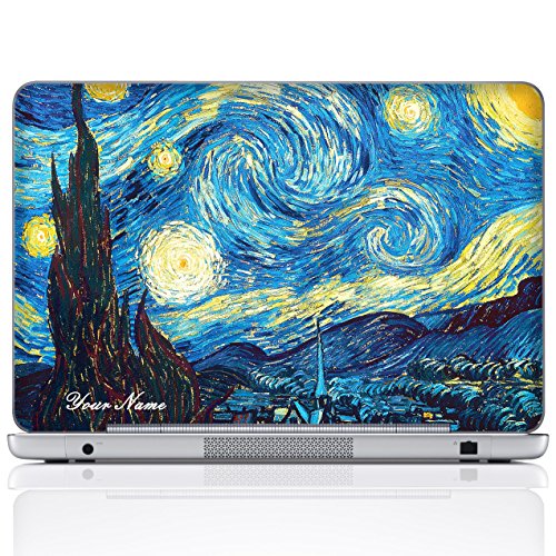 Meffort Inc Personalized Laptop Notebook Notebook Skin Sticker Cover Art Decal, Customize Your Name (14 Inch, The Starring Night)