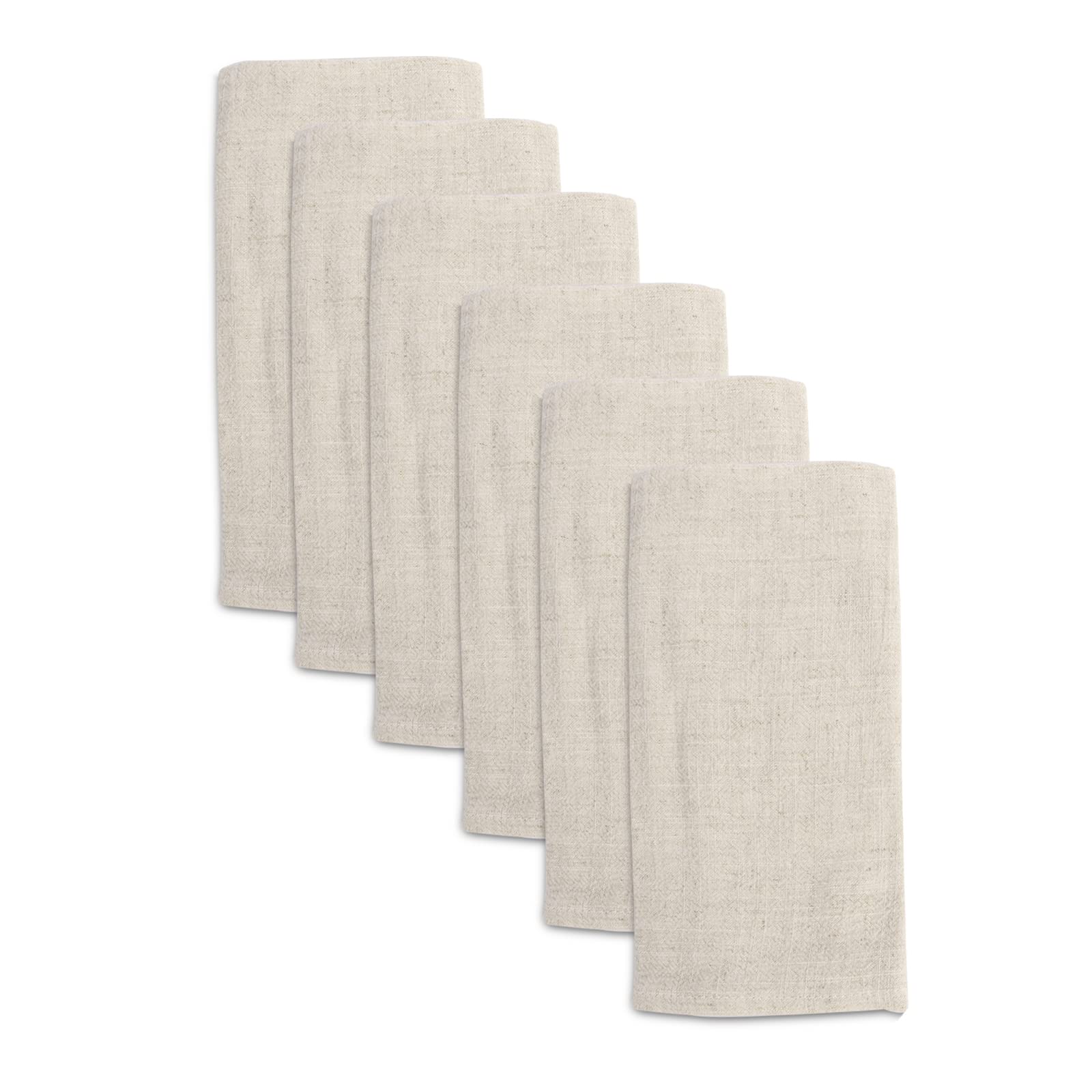 NiCoLa Linen Napkins, 6pcs Linen Dinner Cloth Napkins, Cotton Dinner Cloth Napkin 40 x 40 cm for Wedding, Party, Home Use (22062101)