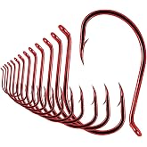 Octopus-Hook-Fishing-Beak-Circle-Hooks-Freshwater-Red-Black-100-50 Pack