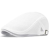 meioro Mens Breathable Mesh Summer Hat Adjustable Flat Cap Newsboy Beret Ivy Cap Irish Cabbie Fishing Hats