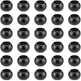 PandaHall 30pcs 8mm Round Black Stainless Steel Beads for Bracelet Earring DIY Crafts, 5mm Hole