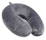GDEOUP Travel Pillow 100% Pure Comfortable U Shape Memory Foam Pillows Neck and Head Support Portable Travel Neck Pillow Suitable for Planes Airplane for Traveling,Train,Self-Drivingng Car,(Grey)