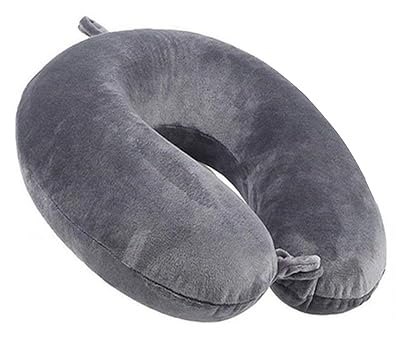 GDEOUP Travel Pillow 100% Pure Comfortable U Shape Memory Foam Pillows Neck and Head Support Portable Travel Neck Pillow Suitable for Planes Airplane for Traveling,Train,Self-Drivingng Car,(Grey)