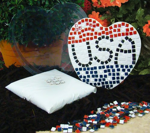 Diamond Tech Stepping Stone Kit, Patriotic Heart Stepping Stone
