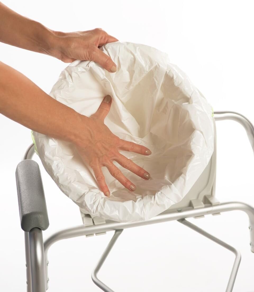 TidyCare Commode Liners for Beside Toilet Chair Bucket | XL Convenience Pack of 24 Disposable Waste Bags + 24 Absorbent Pads for Adults | Universal Fit: Health & Personal Care