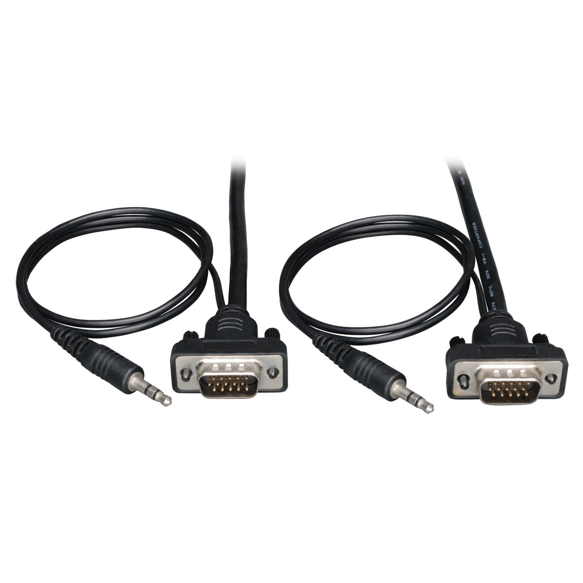 Tripp Lite Low Profile SVGA VGA Monitor Cable w/ Audio Coax HD15 M/M, 1.83 m (P504-006-SM)