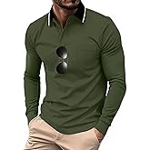 ZITY 3 Pack Men Polo Shirts Long Sleeve with Pocket Golf Shirts Shirts for Men Casual Work Athletic Collared T-Shirts