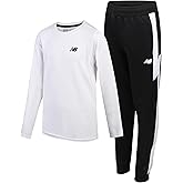 New Balance Boys Sweatpants Set - 2 Piece Athletic Bomber Jacket and Fleece Joggers Sweatpants Youth Activewear Set