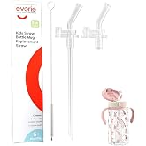 Evorie Replacement Straw Kit for 10oz Tritan Toddler Straw Sippy Cup 1 Pack | BPA-Free, BPS-Free &amp; Phthalate-Free, Food-grade Silicone Straw, Spill-proof, Cleaning Brush Included