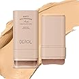 SWETIYOU Multi-Use Foundation Stick Makeup with Built-In Brush, Lightweight Buildable Medium-to-Full Coverage, Longwear Contour Stick, Natural Finish