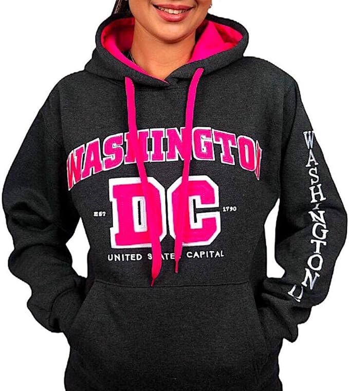 Washington DC Sweatshirt Hoodie Unisex Men Women(Charcoal