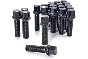 HUNTING HORSE 10 Pack 14X1.5 Ball Seat 17mm Hex Extend Wheel Lug Bolts with 50mm Shank, Black