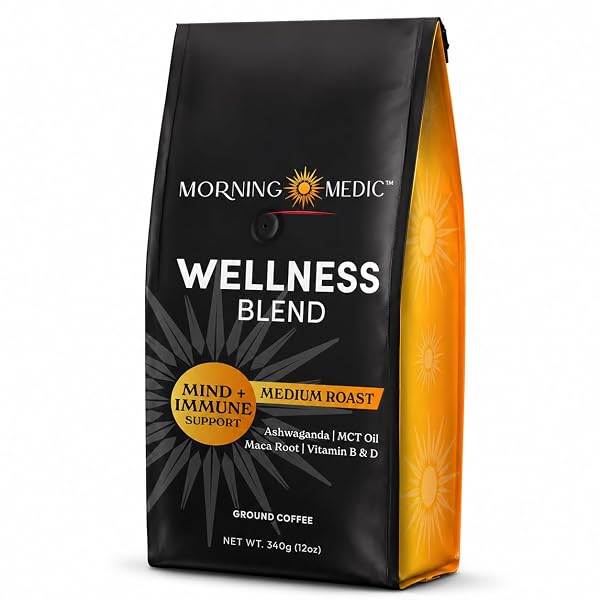 MORNING MEDIC WELLNESS COFFEE WITH ASHWAGANDHA, MCT OIL,...