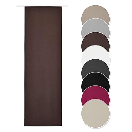 Melody Schiebevorhang Dunkelbraun Blickdicht Raumtrenner mit Klettband Paneelwagen 60x245cm einfarbig #9018