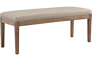 LZAREAL Upholstered Entryway Bench Modern Shoe Benches for Hallway Porch Bedroom Bench for End of Bed Dining Bench for Dining Table Dining Room Kitchen Window with Wood Legs, PU Leather, Grey