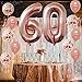 KatchOn, Big Rose Gold Number 60 Balloon - 40 Inch | Mylar Foil 60 Balloon Numbers For Happy Birthday Decorations | Number Balloons With Confetti For Anniversary Decorations | Birthday Party Supplies