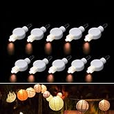 Paper Lantern Lights Battery Operated Hanging LED Lights Super Bright Easy Use Decorative Lighting for Outdoor/Indoor Wedding Camping Party Events Balloon Lanterns,Last 36 Hours(Pack of 12,Warm White)