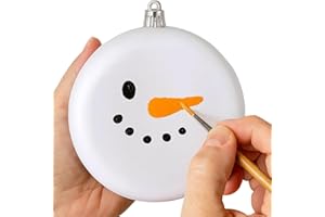 SLEETLY 4" 12pk Blank DIY Christmas Ornaments for Crafts to Personalize, Make Your Own Ornament for Kids and Adults, Drawing, Stickers, Plain Paintable Flat Disc to Decorate, Stencils, Matte White