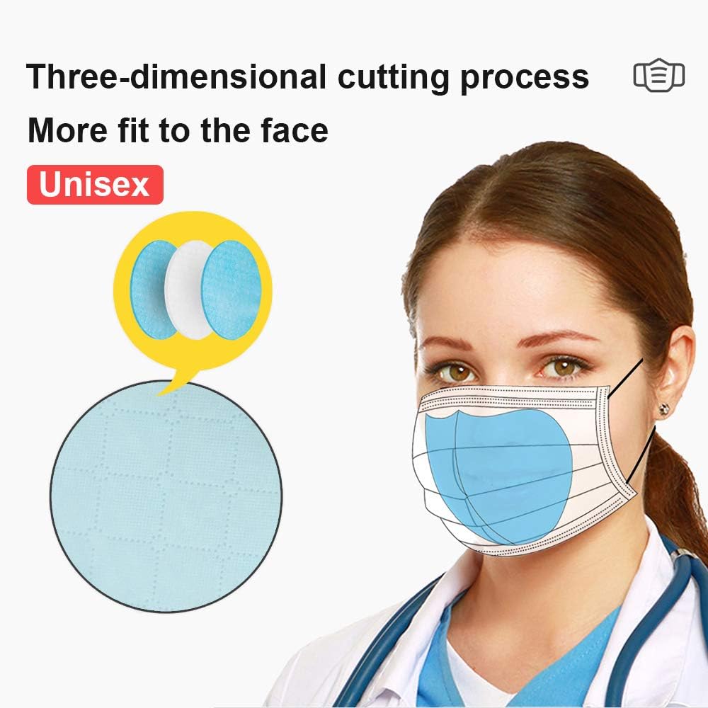 Dust Mask Gasket Replace Filter Sheet One-time Mask Refill Pads Three-layer Filter Strengthen Protection Non-woven(50 PC)