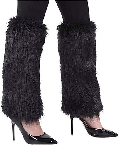 faux fur leg warmers boot covers