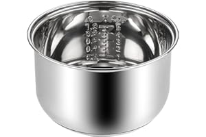 Stainless Steel Rice Cooker Insert Pots with Even Heating Base High Temperature Resistance Replacement Inner Bowl Thickened S