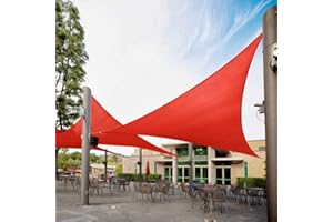 Royal Shade 15' x 15' x 15' Red Triangle Sun Shade Sail Order to Make RTAPT24, UPF50+ 95% UV Blockage, 200GSM Commercial Standard Heavy Duty, 3 Years Warranty (We Make Custom Size)