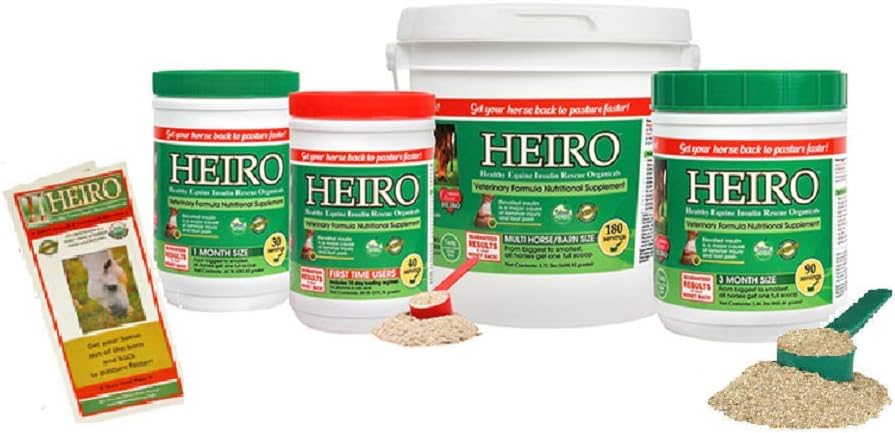 Heiro Healthy Equine Horse Insulin Resistant Rescue Organicals 30, 40, 60, 90 or 180 Day Supply and Free Informational Booklet