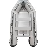 USCG Approved Inflatable Dinghy Boat, 8.2/10/10.8FT Dinghy for 2-5 Persons | Heavy-Duty 1100D PVC Fishing Boat with 5HP 10HP 15HP Outboard, Aluminum Floor &amp; Oars, Wooden Bench Seats for Adults