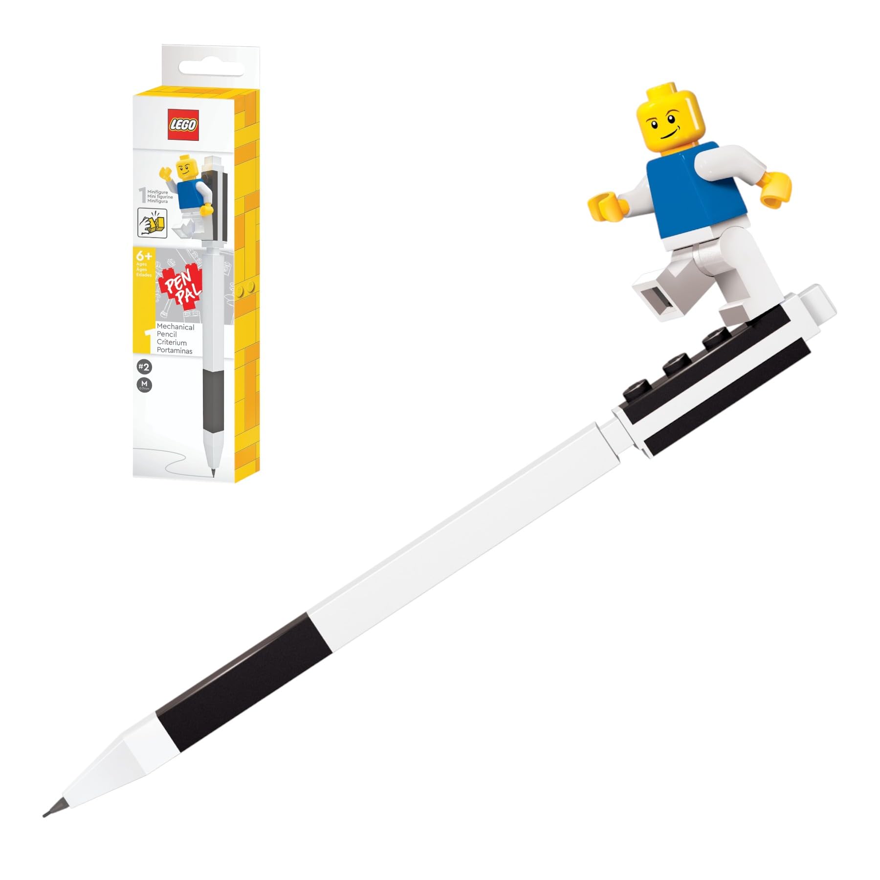 IQ LEGO Stationery Pen Pal - LEGO Mechanical Pencil and Classic Minifgure (Minifigure Colors May Vary)